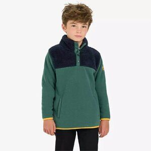 NWT Ski-Doo Juniors' Pullover 1/4 Snap Fleece Green/Navy Size 14/16 $75 FLD239